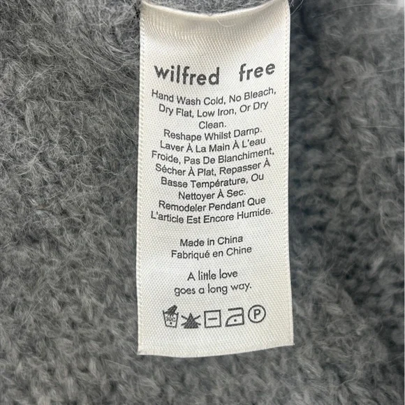 Aritzia Wilfred Free Lolan Sweater Pullover Cropped Alpaca Wool Gray XS - Picture 9 of 12